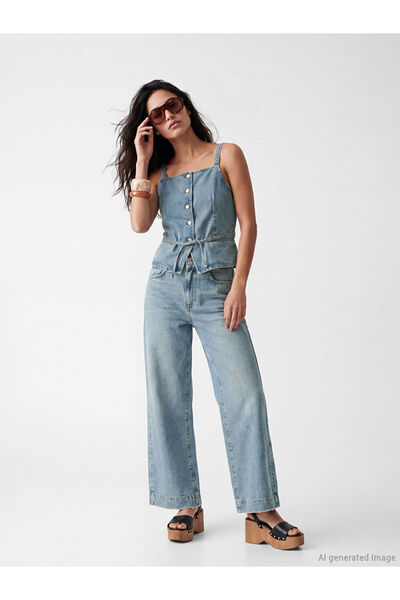 LC Waikiki Esvab • Modern & Distinctive Wide-Leg Women's Jean Pants