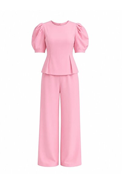 EFİL Balloon Sleeve Blouse Pants Set