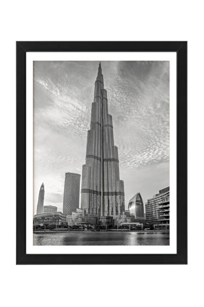 Boomah Accessories برج خليفة دبي، سفر، هدية ديكور منزلي، ملصق مع إطار 30x40 سم