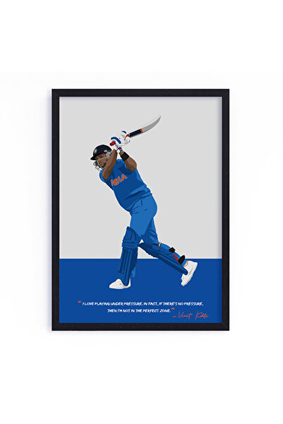 Boomah Accessories Virat Kohli Indian Cricket Team Illustration Art Poster wi...