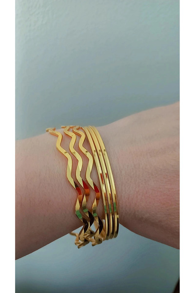 MODA Kerem Gold Bijuteri 22 ayar altın kaplama ajda bilezik 6 adet fiyatidir ...