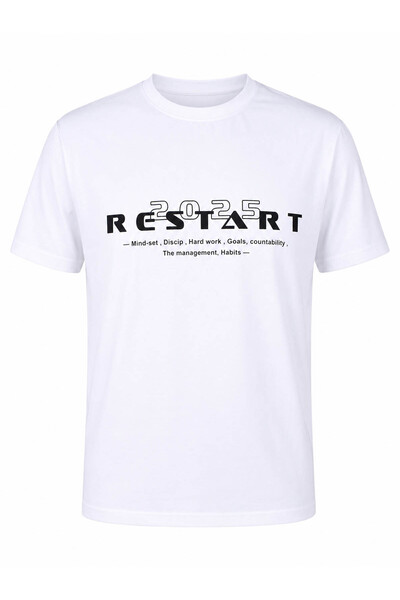 trender Restart Print Supremé White Men's T-Shirt 226-05
