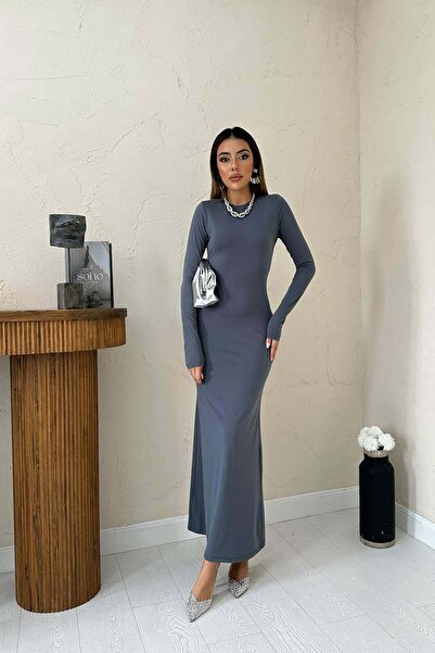 Caddebostan Moda Women's Body-Hugging Long Sleeve Slim Fit Stretchy Sandy Fab...