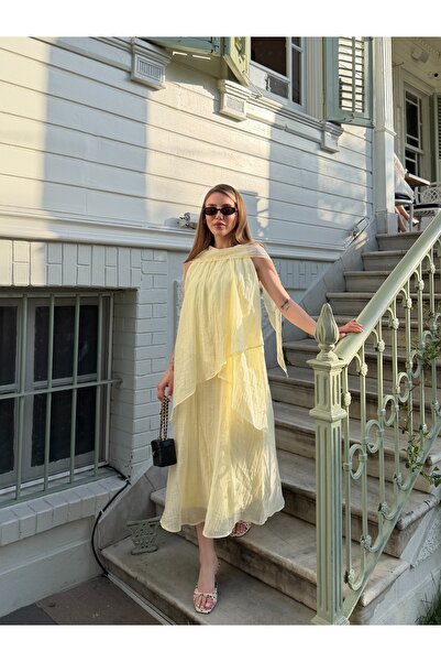 Laluvia Yellow Magia Shawl Dress - 3446