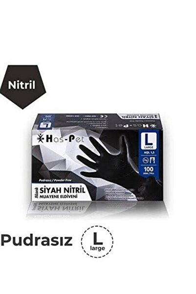 SİYAH PUDRASIZ NİTRİL ELDİVEN 100'LÜ *L BEDEN*