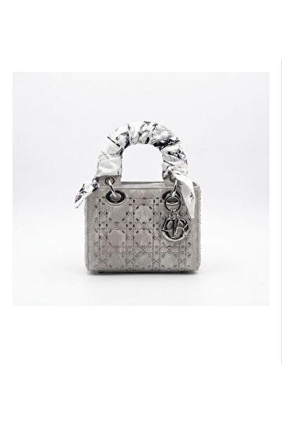 silora Luxury Handbag with Metal Ornaments and Silk Scarf