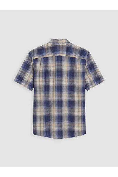 LC Waikiki Yellow Regular Fit Plaid Poplin Men's Shirt