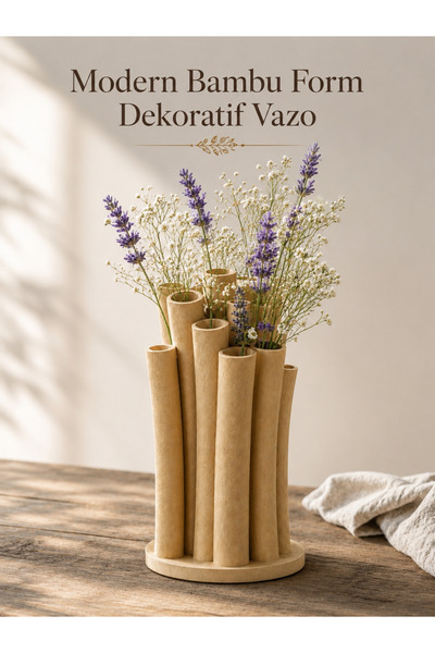 Sellor Modern Bambu Form Dekoratif Vazo 16x19 cm 3D PLA Masaüstü Çiçeklik & E...