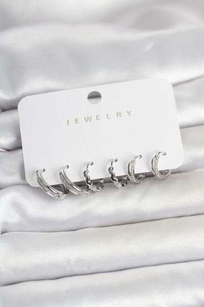 Generic Brand Brass Silver Color Women's Earring Set 5886