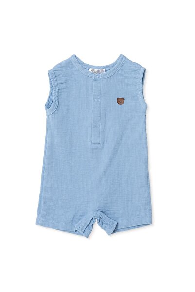 ebebek Hello Baby HelloBaby Erkek Bebek Kısa Tulum Çıtçıtlı Bisiklet Yaka Atl...