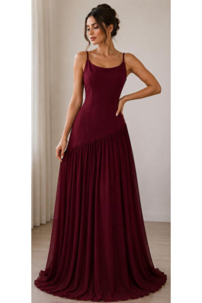 AREEJ FASHION فستان سهرة ملكي شيفون وباربي .