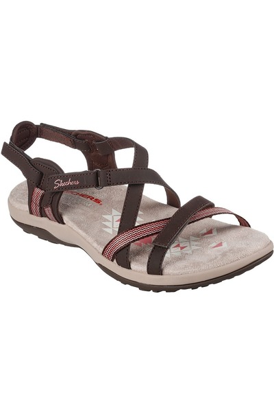 SKECHERS Sandály Reggae Slim - Sun Array, hnědé, dámské