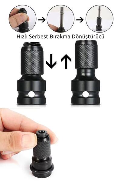 DepoMega 1/2 Somun Sökme Matkaba Dönüştürücü 1/4 Bits Uca Çeviren Kilitli Aparat