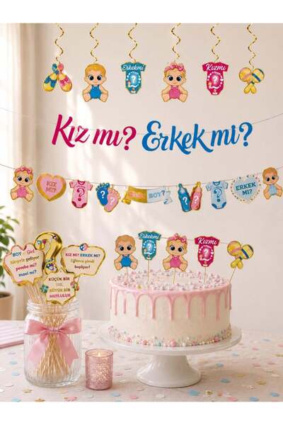 Parti Adresi Cinsiyet Öğrenme Parti Seti Kız mı Erkek mi Parti Süsleri