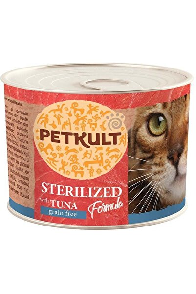 PetKult Hrana umeda pentru pisici Petkult, Sterilized, Ton, 12x185 g