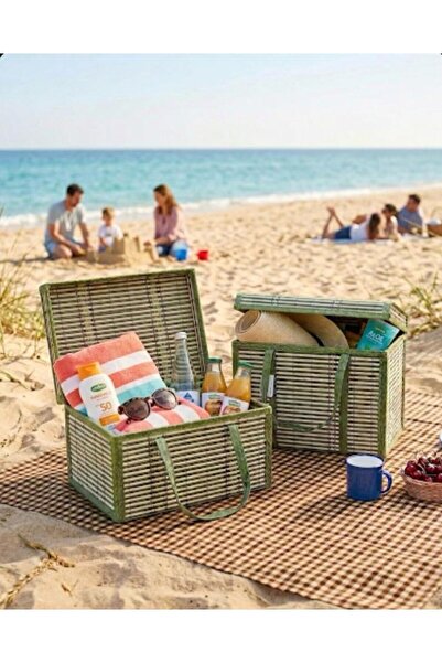 LeylArt Organizator multifuncțional pentru picnic și plajă, pachet de 2, gean...