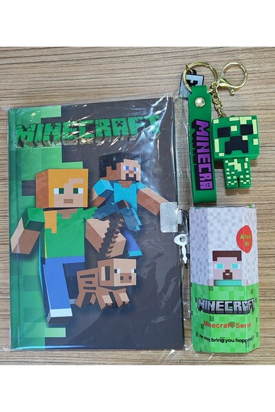 ada çanta kırtasiye Pixel Figured Lockable Notebook, Keychain and Sonny Angel...