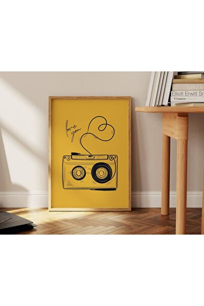 woodhomeworks One Piece Hall Retro Yellow Cassette Tape Painting Vrynt