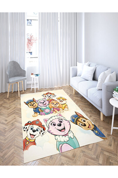 EVSEHOMES KREM PAW PATROL AİLESİ DESENLİ ÇOCUK ODASI HALI