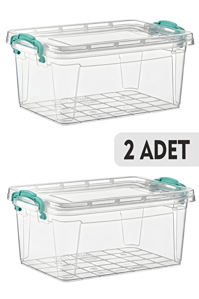Ovio Ev&Yaşam 14 Lt Kilitli Kapaklı Plastik 2 Adet Saklama Kutusu Büyük Boy P...