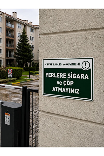 ünalgrup Yerlere Çöp Sigara İzmariti Atmayınız PVC Levha 25x35 cm 3 mm İkaz T...