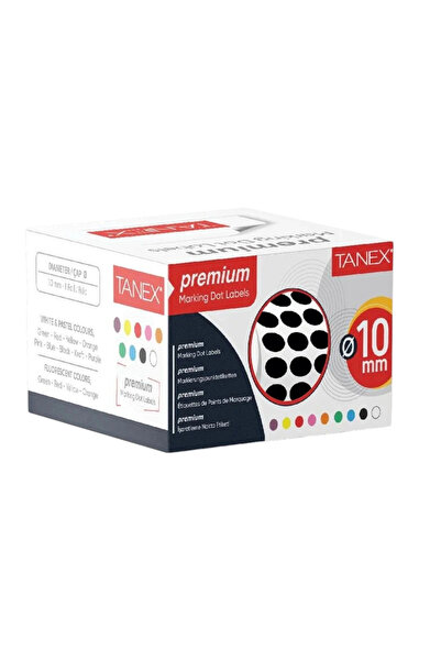Tanex Point Labels 10 mm Black 5000 Pcs