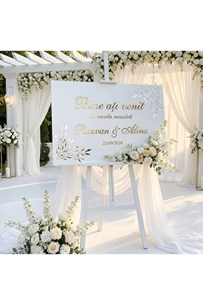 Atelier Creativ Wedding welcome panel made of HDF with 3D Acrylic details – c...
