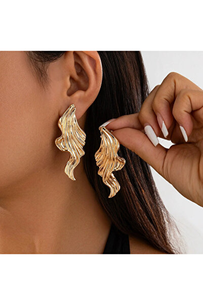 GlaMLo Accessories Statement earrings with a fluid design and artistic texture