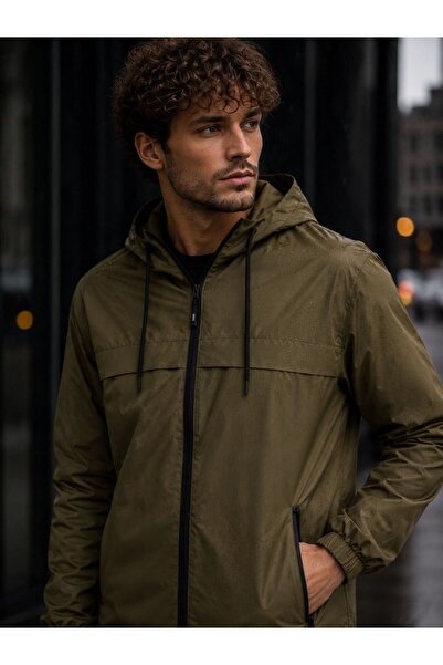 Gül Maison Water Repellent Oversize Pelerină de ploaie cu glugă pentru bărbați