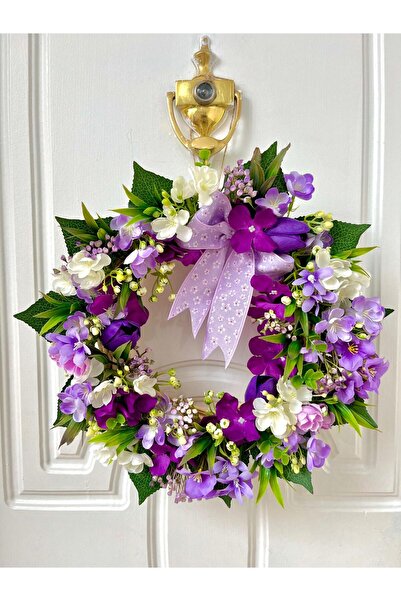 Beykan handmade Purple Garden Door Decoration Bamboo Wreath