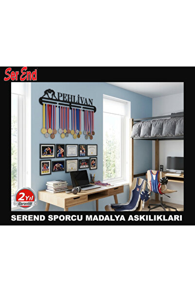 Serend GÜREŞCİ Madalya Askılığı, Madalya Askısı, Duvara Monte Madalya Tutucu, Ödül Duvar Askılığı
