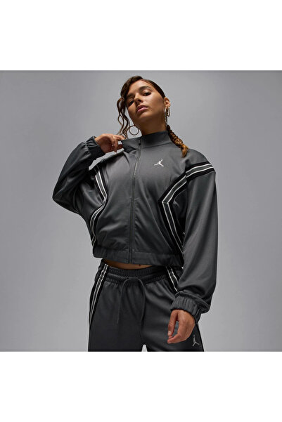 Nike Jordan Brooklyn Track Jacket Women's Gray Jacket Matte Sportswear