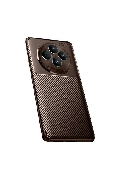 OEM Oppo Reno 11 Fs Case Auto Focus Carbon Cover - Brown