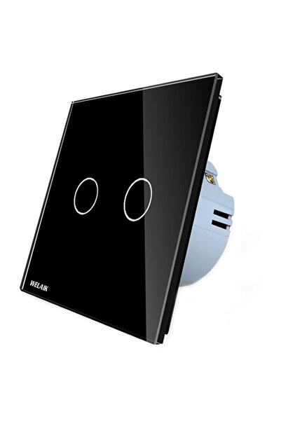 Other Welaik Double Touch Switch Glass Panel, Black