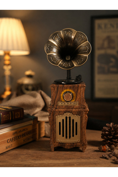 Bahzer ticaret Nostaljik Gramofon Bluetooth Hoparlör