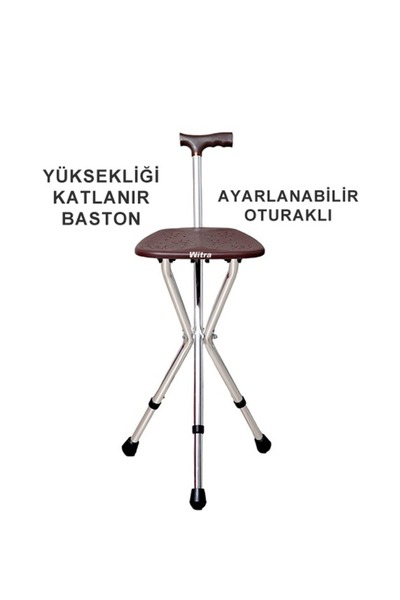 TAGESAN WİPPERMAN MARKA OTURAKLI BASTON TABURE YÜKSEKLİK AYARLI İTHAL HAFİF G...