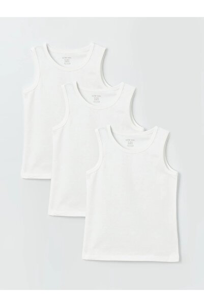 LC Waikiki Lcw Baby White Crew Neck Baby Boy Undershirt 3-Pack