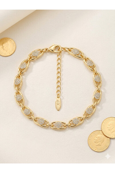 XUPING JEWELRY Xuping Kadın Altın Kaplama Lüks Zirkon Taşlı Kalp Detaylı Zinc...