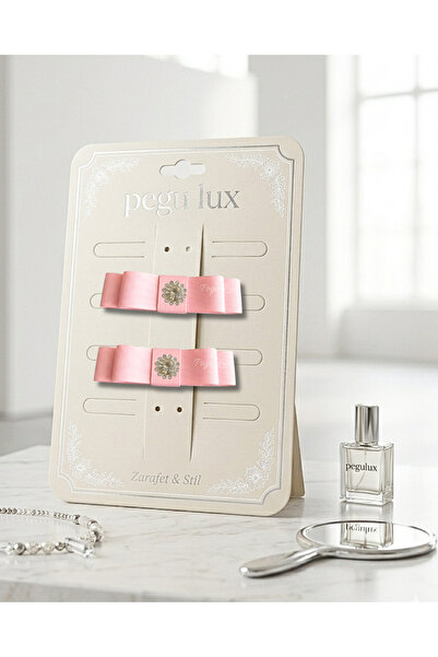 pegu baby collection Pachet de 2 agrafe cu panglică grograin roz, mici, mini,...