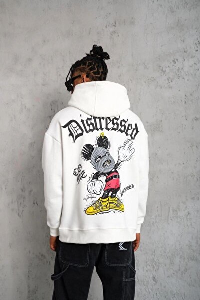 Generic Brand Men's 3 Thread Cotton Hooded Printed Oversize Sweatshirt Hoodie...