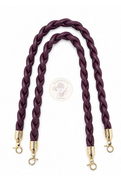 Kardelux 58 cm Hair Knitted Bag Handle Strap Faux Leather Bag Handle with Met...