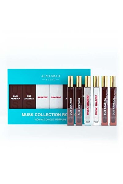 almusbah perfumes طقم عطر عود رول أون 6x10مل من المصباح