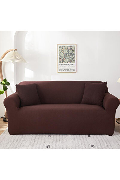 Sale4u 3-Seater Sofa Cover Elastic Lycra Brown
