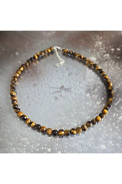 DRUZY Tiger eye necklace, semi-precious stones, Ancient Power #109