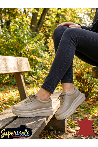 ANGEL BLUE Women's casual shoes made of genuine Leather with thick soles
