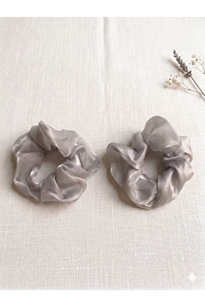 GLOWILLA Kadın Lüks Organze Scrunchie Saç Tokası - Parlak Tül Lastikli Topuz ...