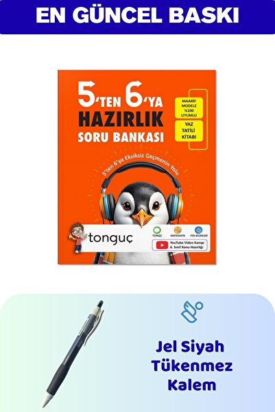 Tonguç Yayınları 5'ten 6'ya Hazırlık Kitabı - Siyah Jel Kalem