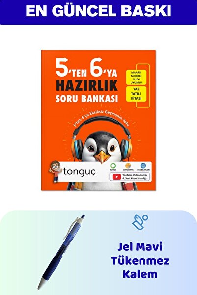 Tonguç Yayınları 5'ten 6'ya Hazırlık Kitabı - Mavi Jel Kalem