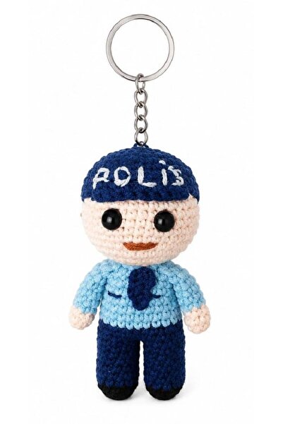 OYUNCAKPARK Maskot Polis Bebek Amigurumi Organik Anahtarlık Oyuncak