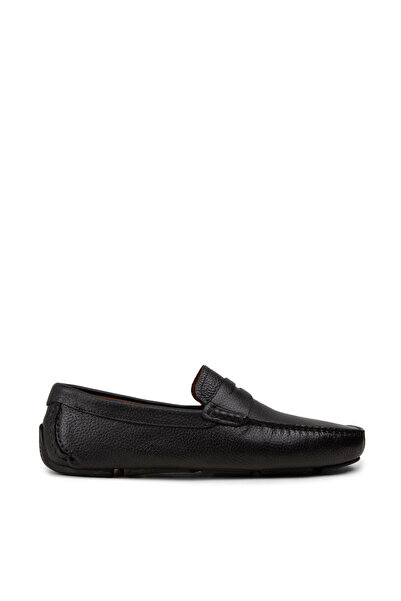 Deery Men's Genuine Leather Black Penny Loafer